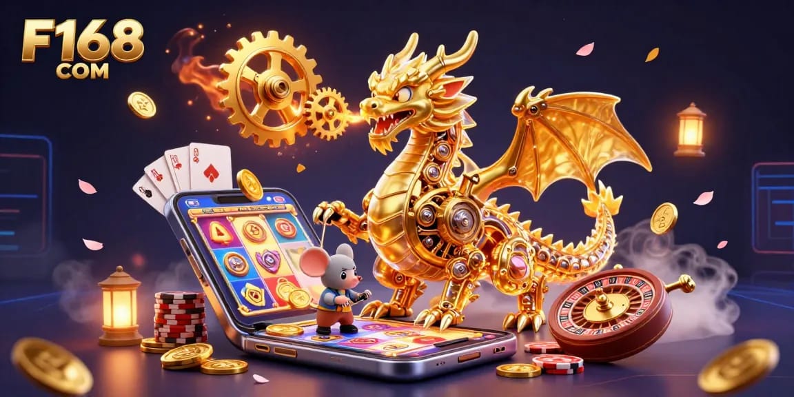 Experience the thrill of F168 COM with engaging slot gaming strategies illustrated amid 3D fantasy elements.