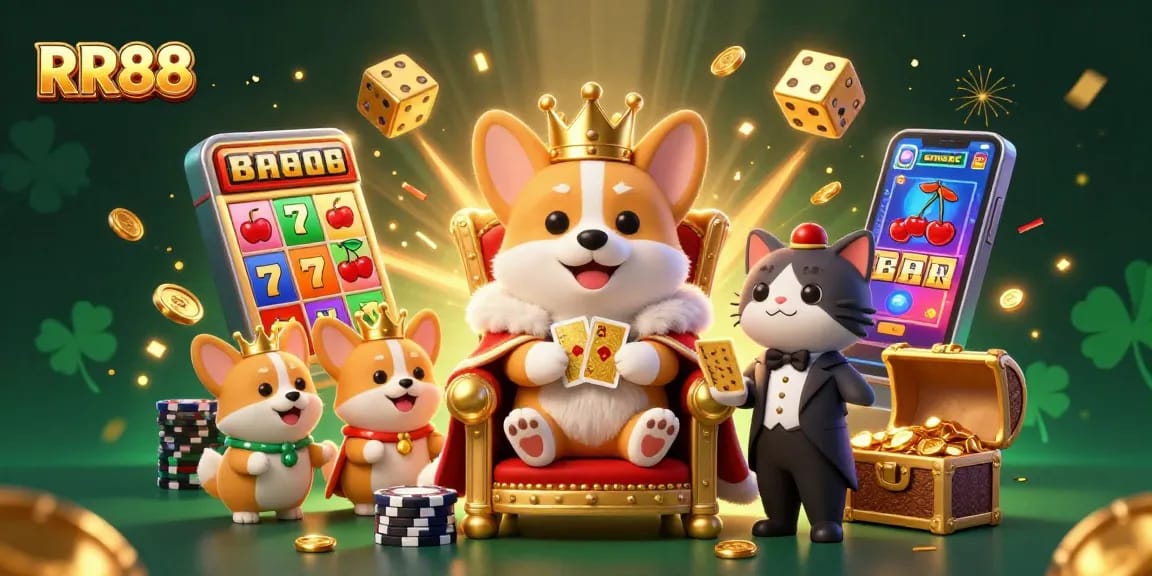 Experience the excitement of winning with RR88's vibrant casino illustration featuring enchanting characters and dynamic gaming elements.