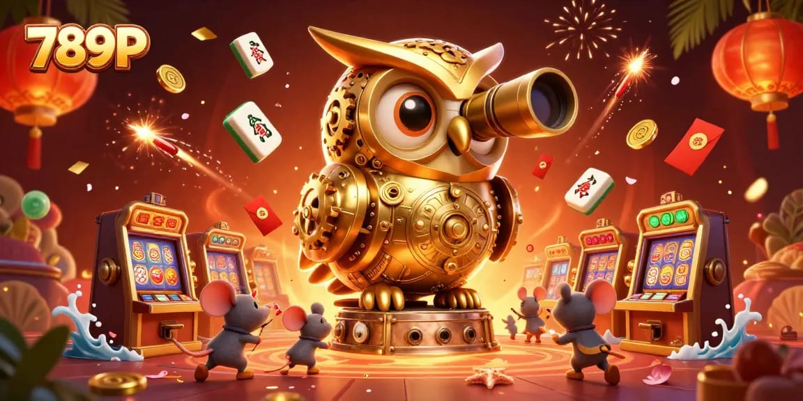 Experience the thrill of 789P with a captivating golden owl and animated casino elements in action.