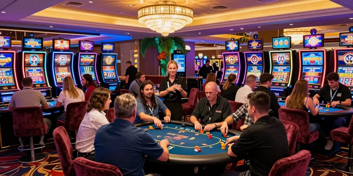 Casino non UK players enjoying vibrant gaming experience with live dealers and exciting atmosphere.