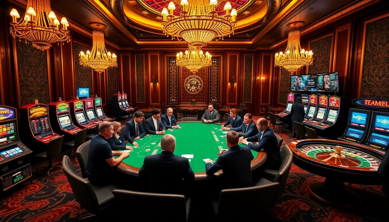 Experience thrilling gameplay at http://ww88tg.com/ with vibrant casino elements like poker tables and roulette wheels.