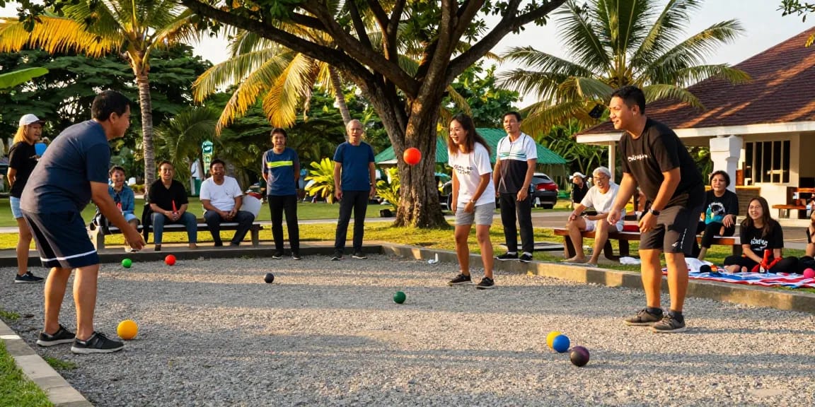 Community petanque game in Tomohon showcasing fopikotatomohon.org's dedication to sports.