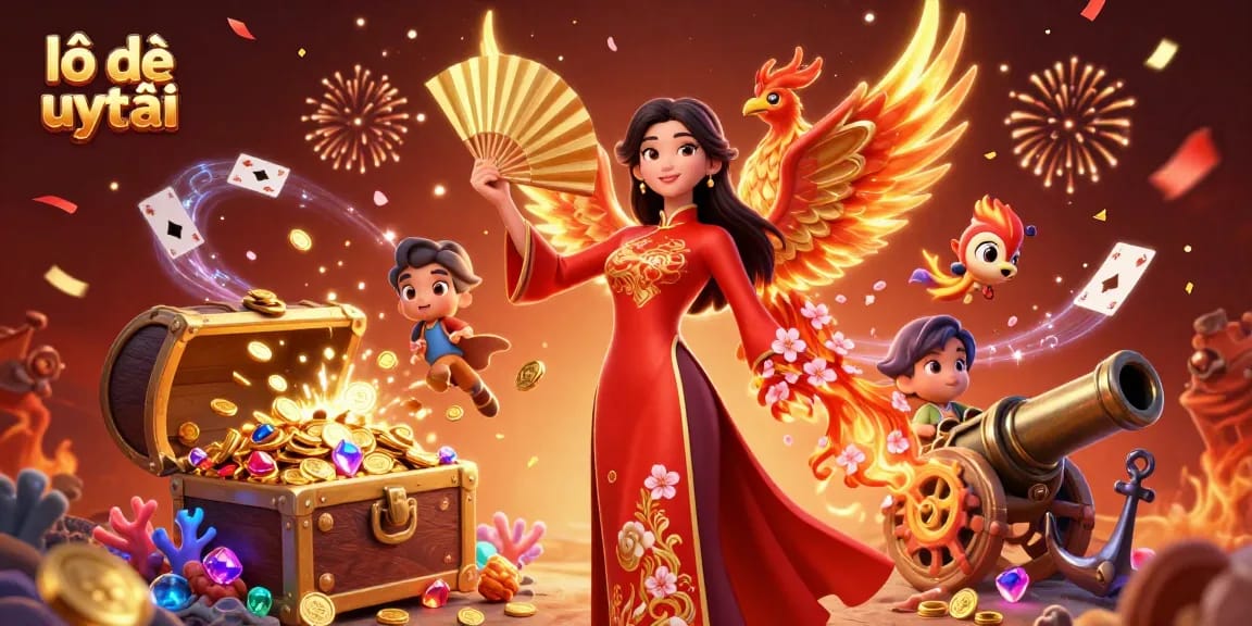 Experience thrilling lô đề uy tín with a captivating 3D illustration featuring intricate details and rich visuals, showcasing dynamic gambling elements.