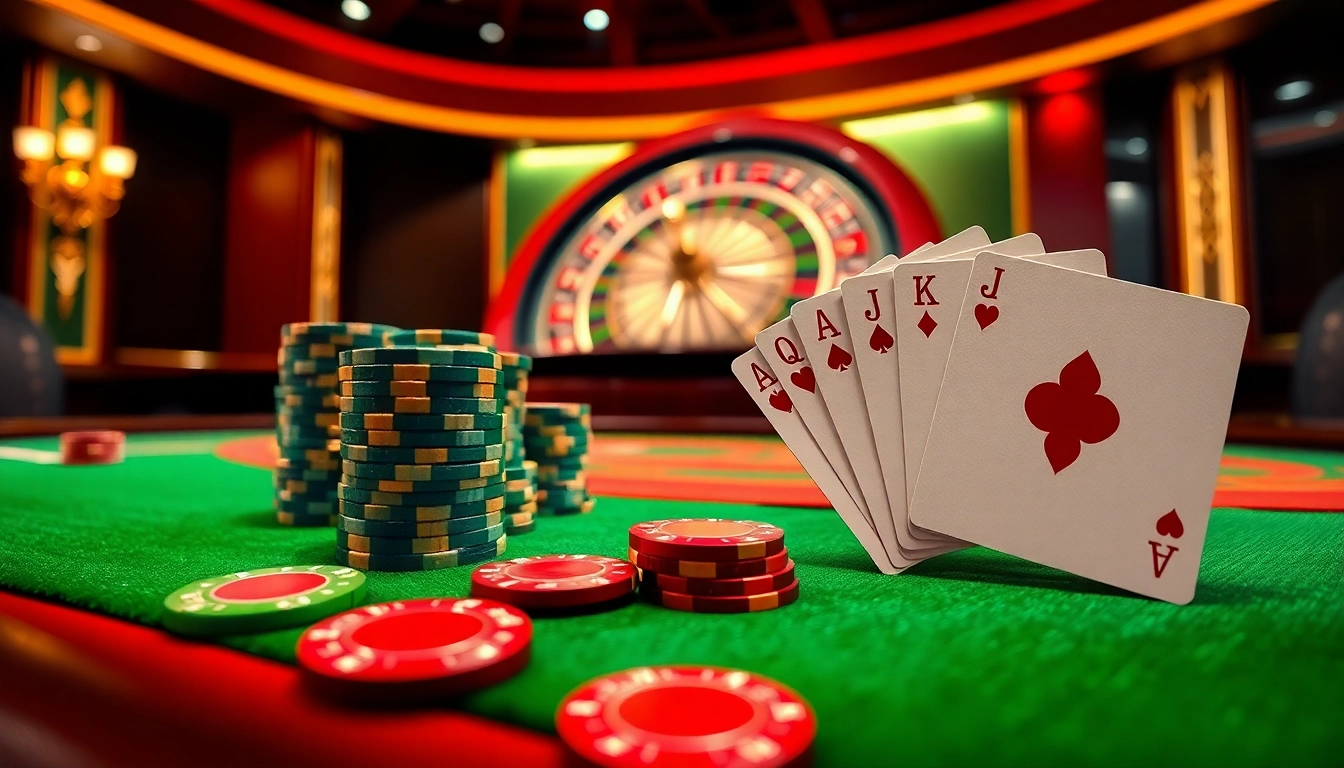 Intense poker action showcasing the excitement of https://13win2025.online/ with vibrant chips and cards.