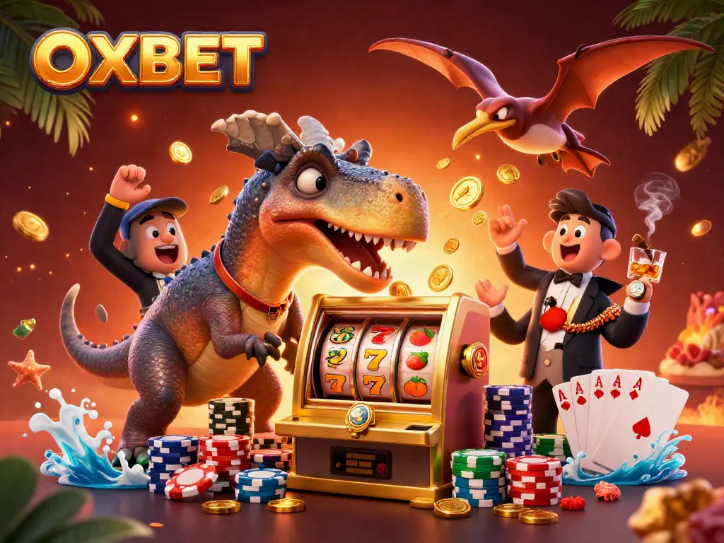 Win huge in OXBET with a 3D dinosaur theme featuring dynamic casino action!