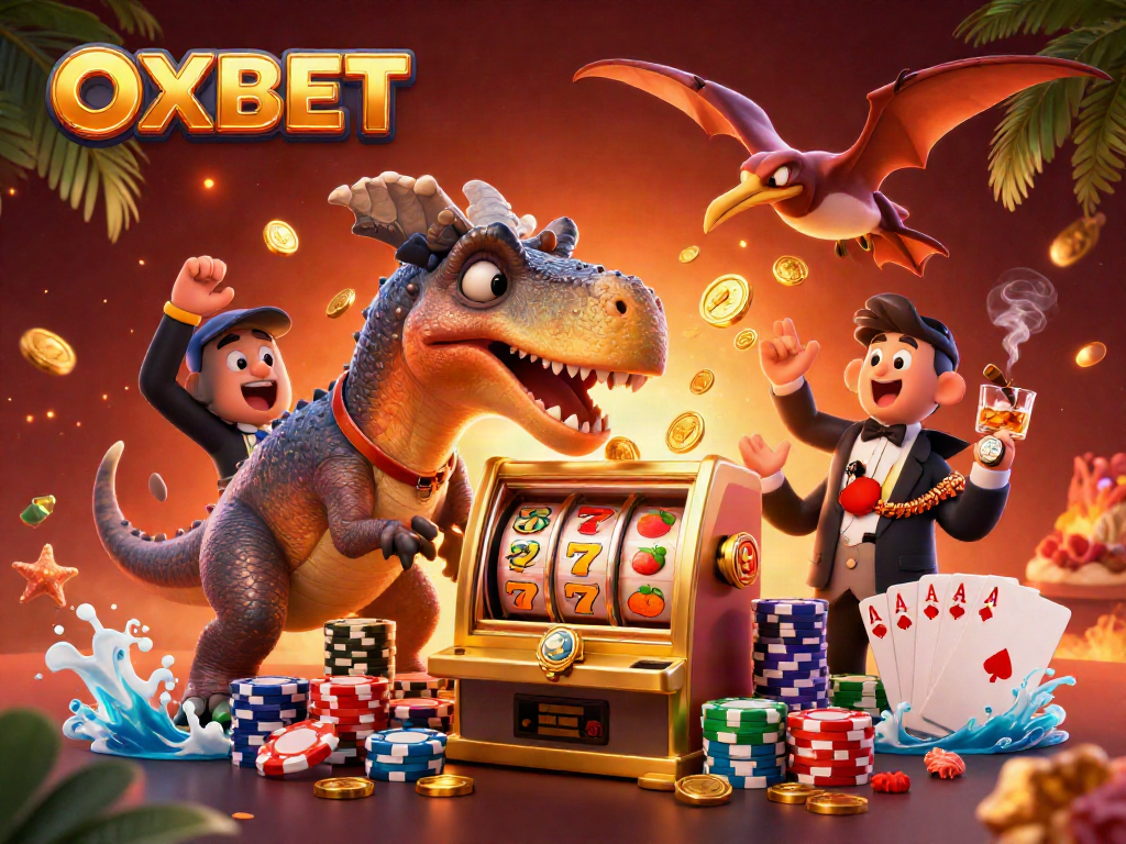 Win huge in OXBET with a 3D dinosaur theme featuring dynamic casino action!