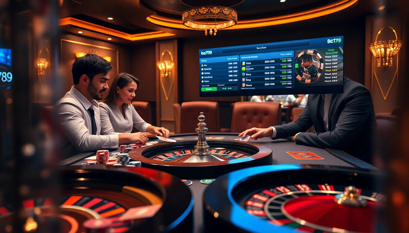 Experience thrilling gameplay at bet789 with vibrant casino tables and digital betting interfaces.