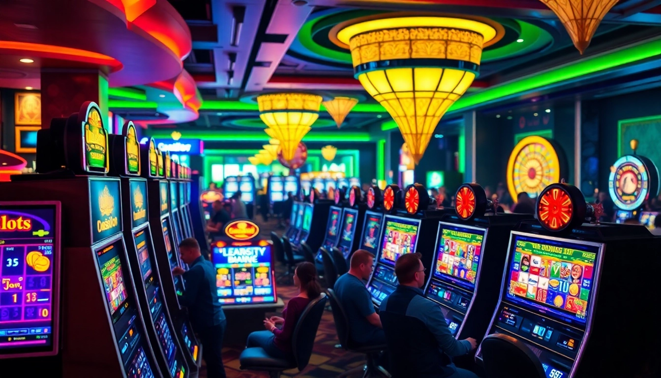 Engaged players enjoying the thrill of doaslot slot machines in a vibrant casino atmosphere.