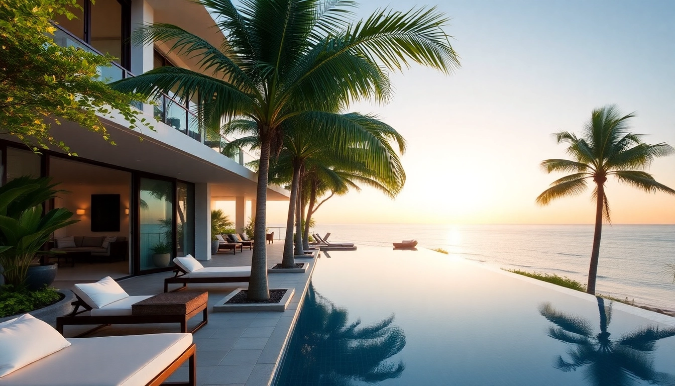 Showcasing villas property management with an inviting oceanfront view of a pristine villa in Phuket.
