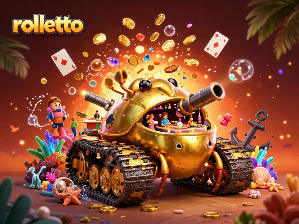 Experience excitement at rolletto casino with golden beetle tank and lively game elements.