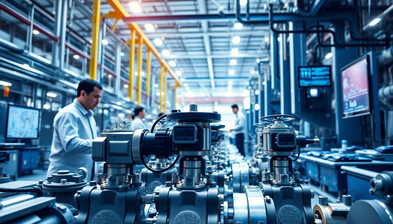 HM88 series valves showcased in a modern manufacturing facility with engineers at work.