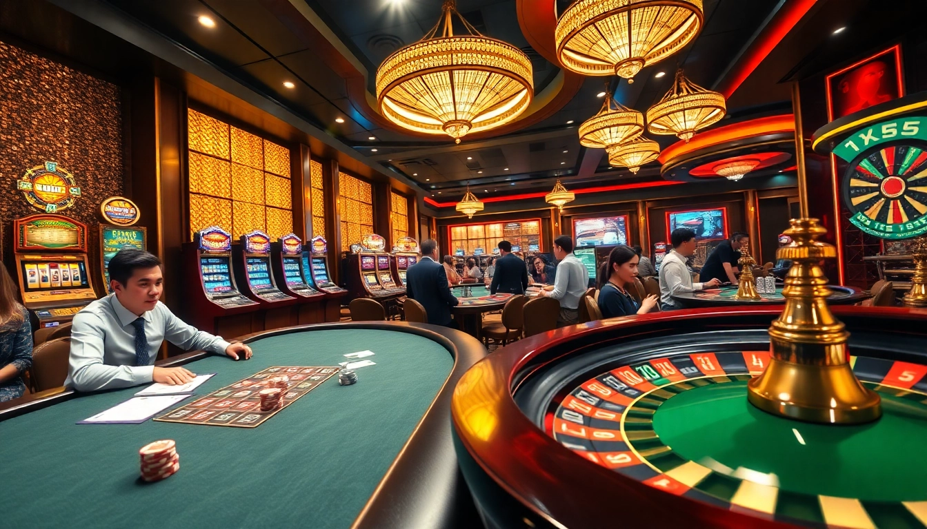 Experience high-stakes excitement at https://tx88.us.org/ with vibrant slot machines and a thrilling poker table.