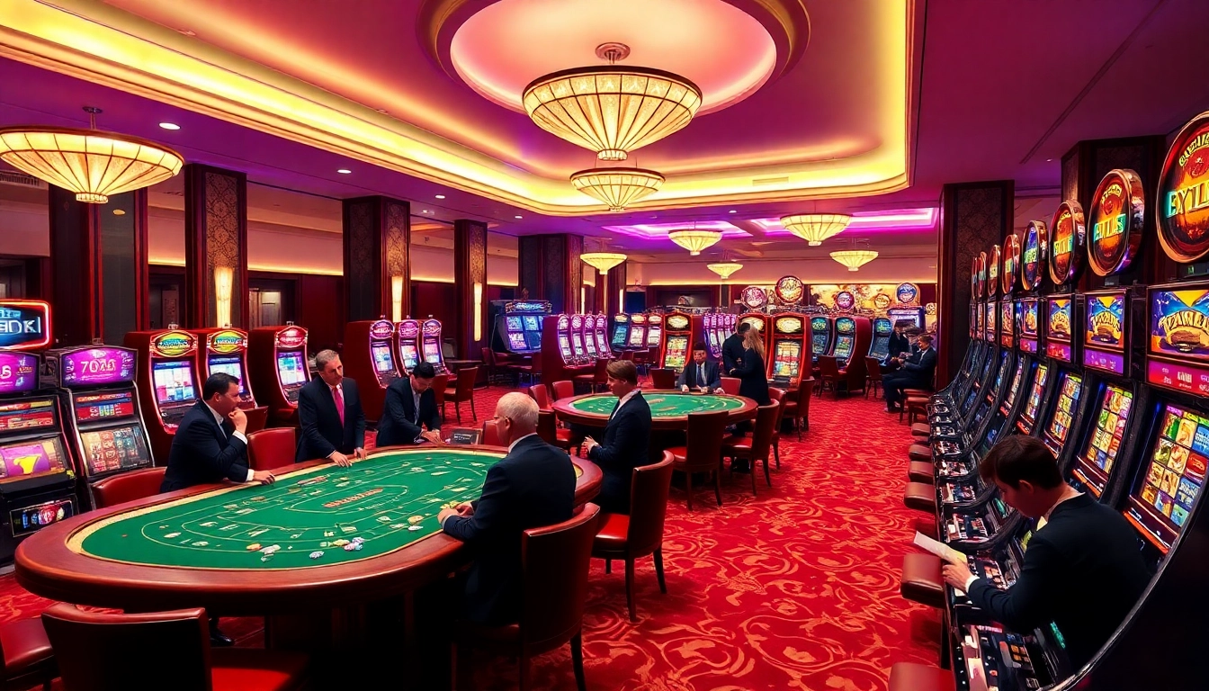 Exciting baccarat gameplay and vibrant slot machines at sky88 club casino.