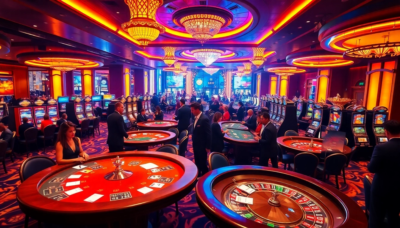 Engage in thrilling games at https://68win2025.online/ with vibrant casinos, poker chips, and exciting players.