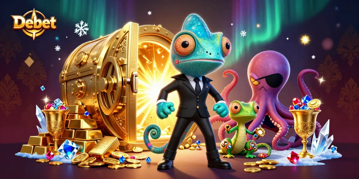 Experience the thrilling dynamics of Debet with vibrant characters and dazzling riches in this casino scene.