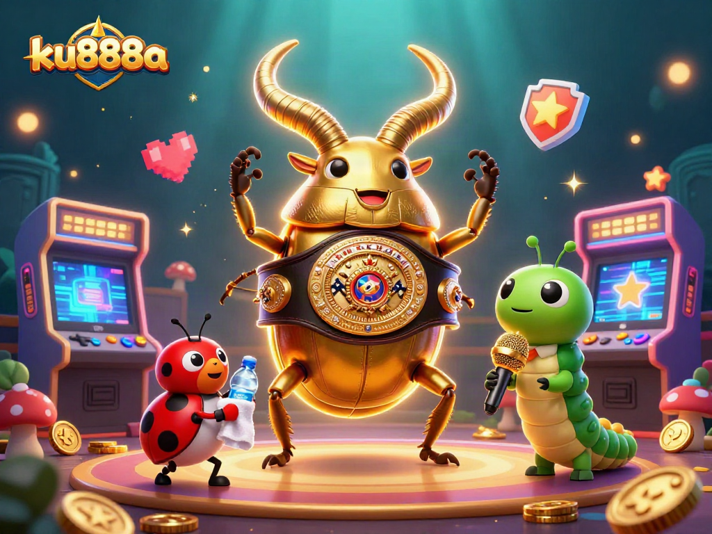 Engage with ku888a's dynamic gaming scene featuring unique casino elements and exciting characters.
