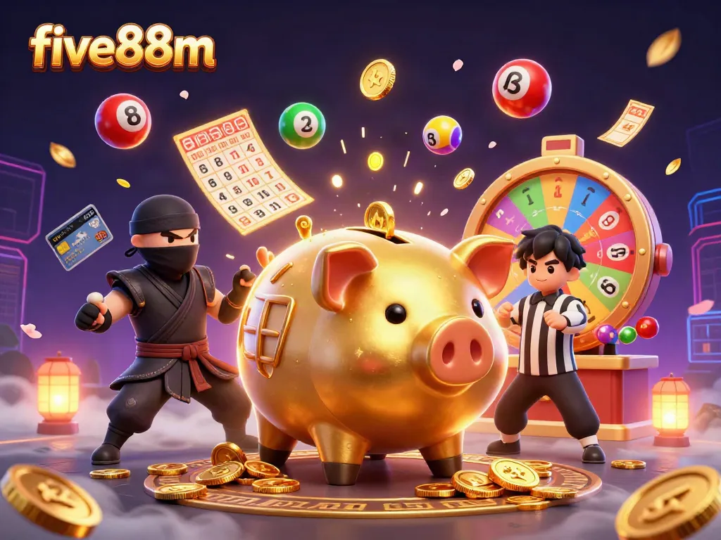 Experience thrilling gameplay with five88m's vibrant atmosphere showcasing action-packed characters and casino elements.