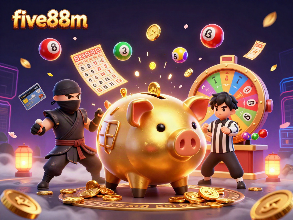 Experience thrilling gameplay with five88m's vibrant atmosphere showcasing action-packed characters and casino elements.