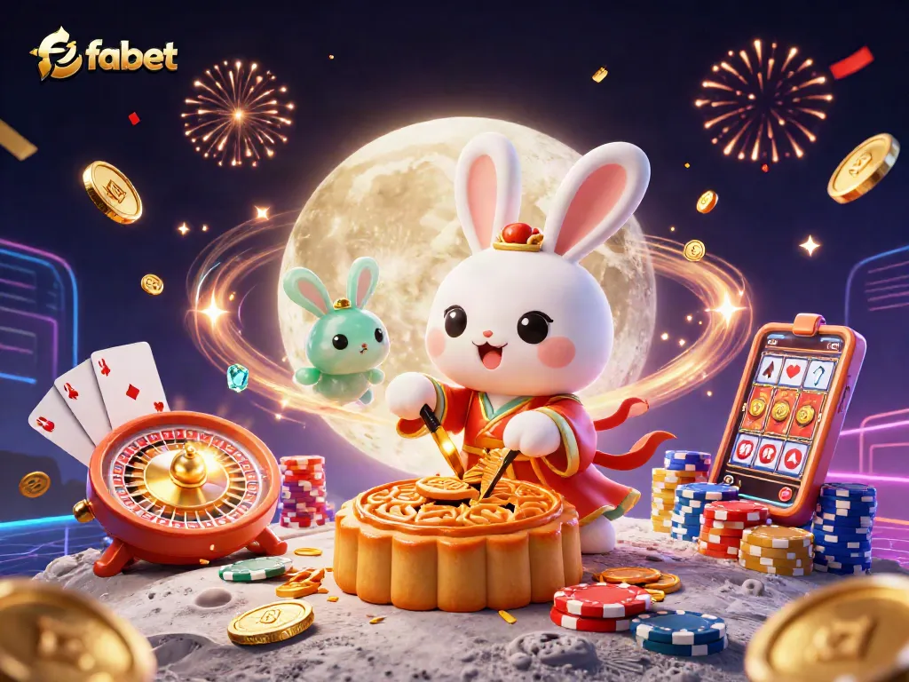 Fabet players enjoy dynamic gaming with vibrant elements, including poker chips and coins.