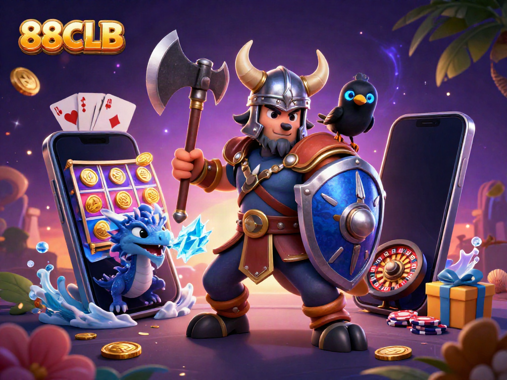 Play incredible casino games with 88CLB featuring a wolf warrior, dragon, and thrilling slot action.