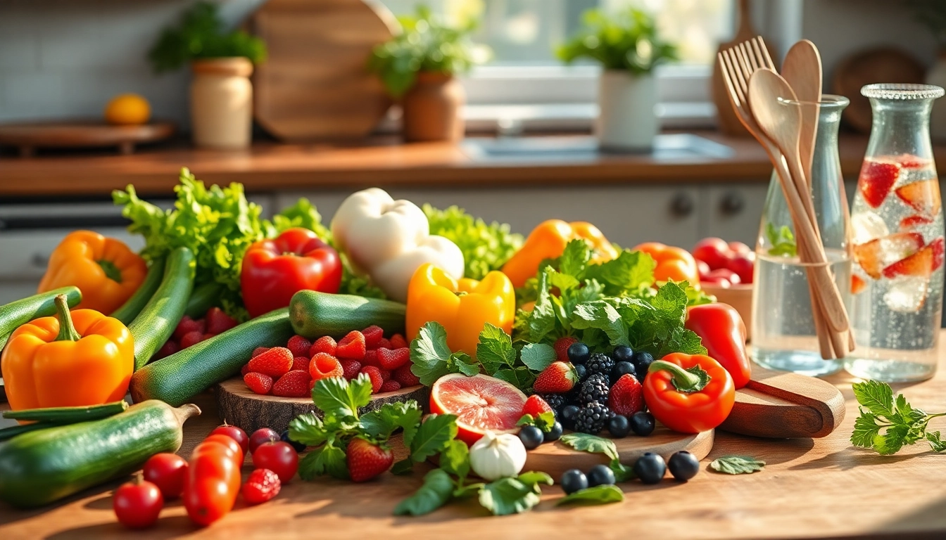 Explore a diverse platter of healthy food showcasing colorful fruits and vegetables.
