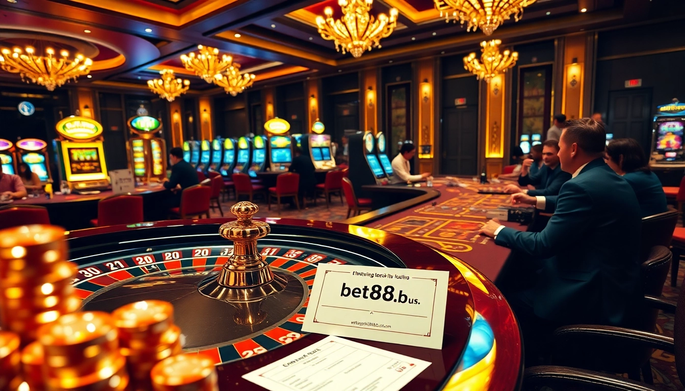 Experience the excitement of betting with https://bet88b.us.com/ at a luxurious casino featuring poker chips and roulette.