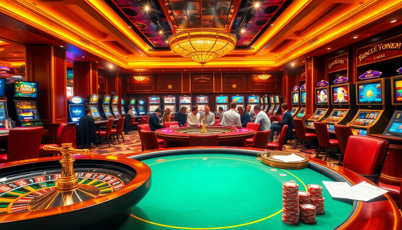 A dynamic poker scene at https://xin88hv.club showcasing luxury gaming with chips and vibrant tables.