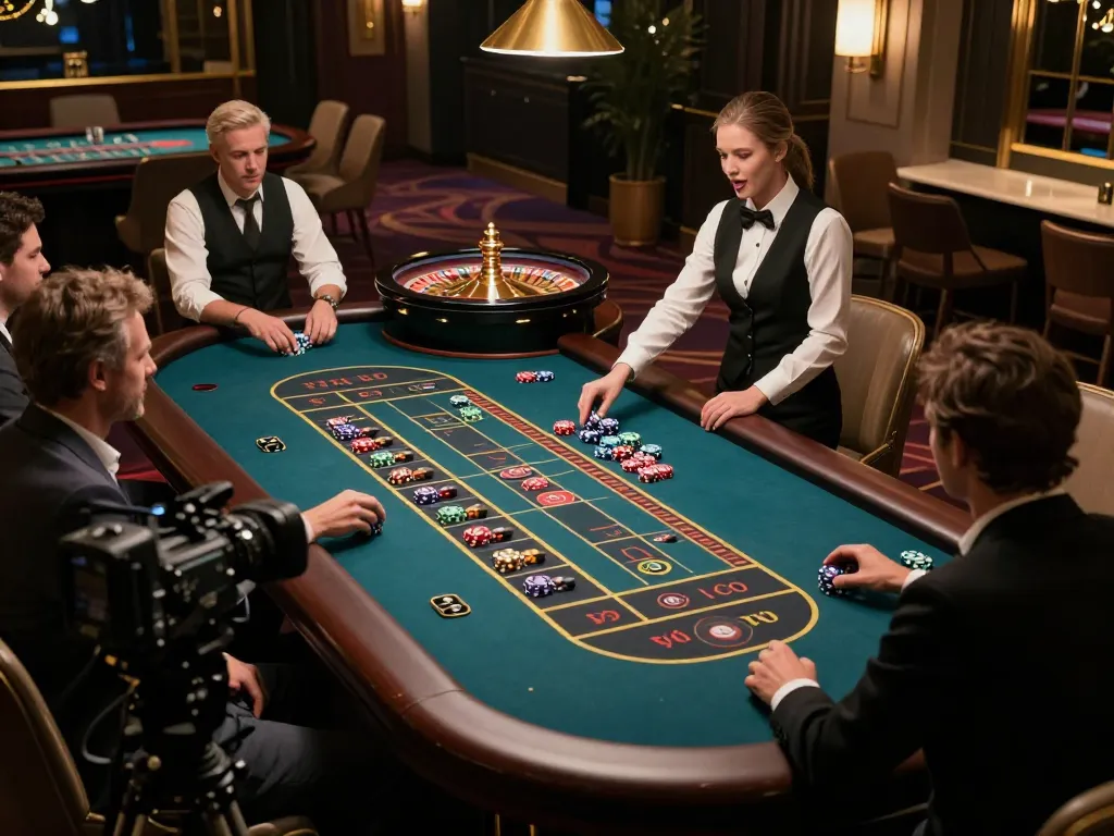 Experience the excitement at xx88's roulette table, where players engage in strategic betting.