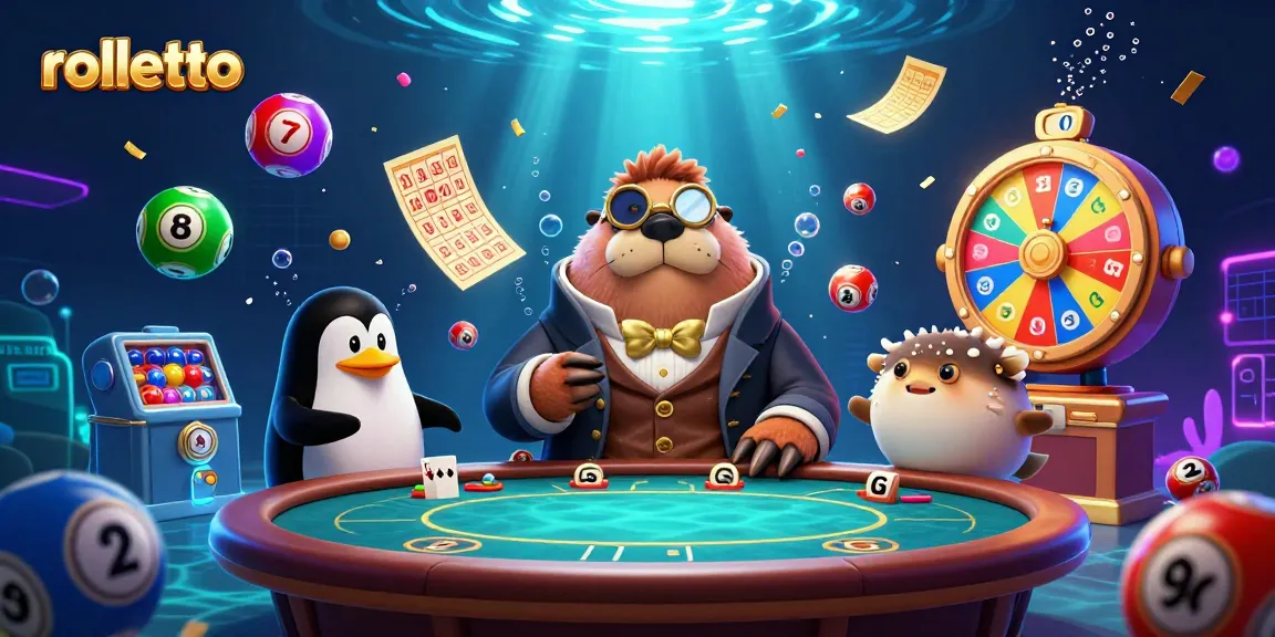 rolletto displays a vibrant underwater casino scene with whimsical characters, enticing players with dynamic game elements.