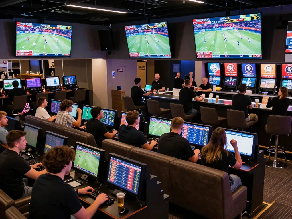 Fans enjoying sports betting at 99OK with live games and dynamic atmosphere