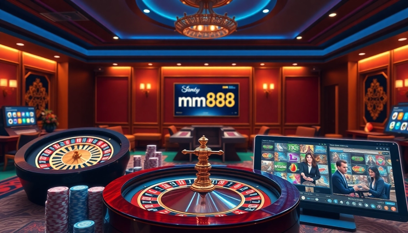 Experience high-stakes gaming at mm88's online casino with vibrant tables and lively gameplay.
