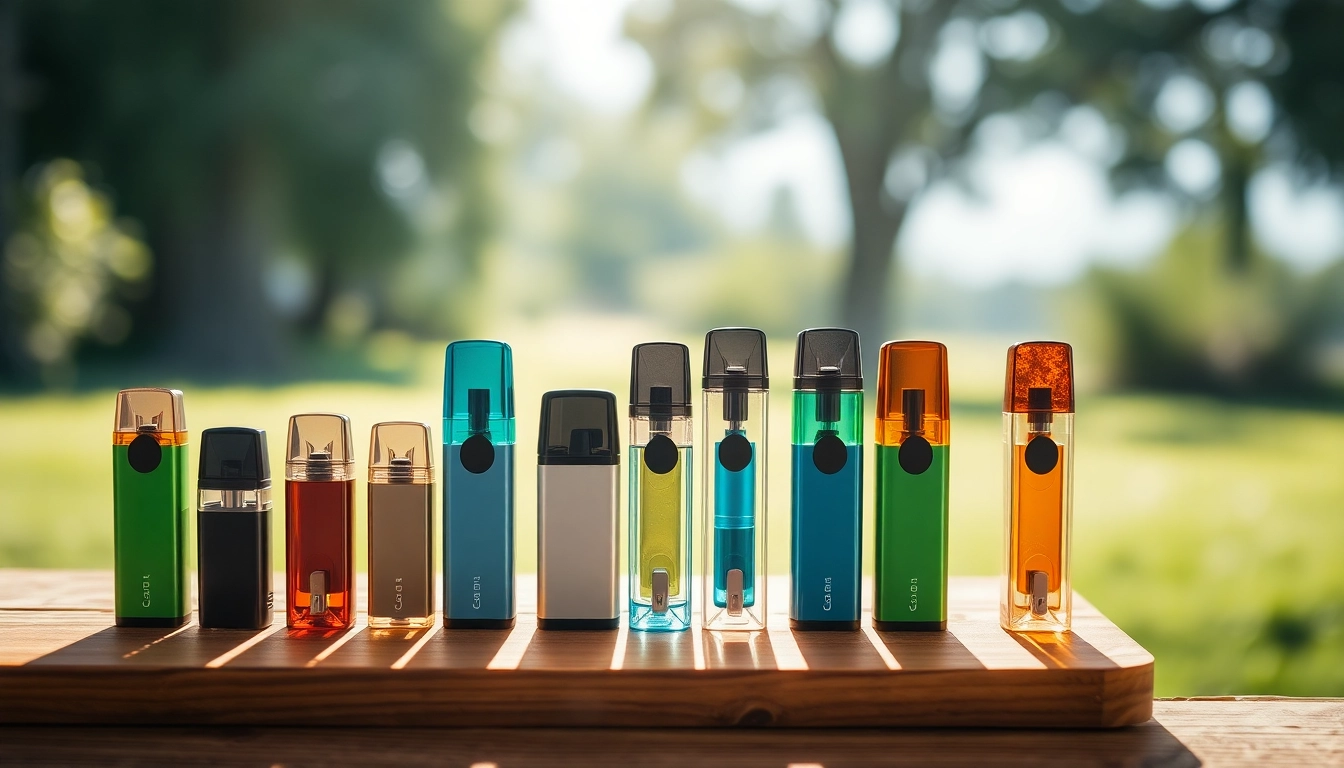 Buy Prefilled vape pods UK displayed on a wood surface, showcasing vibrant colors and quality design.