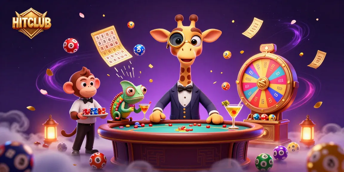 Join the excitement at HITCLUB with vibrant casino-themed characters mixing drinks and managing poker games.
