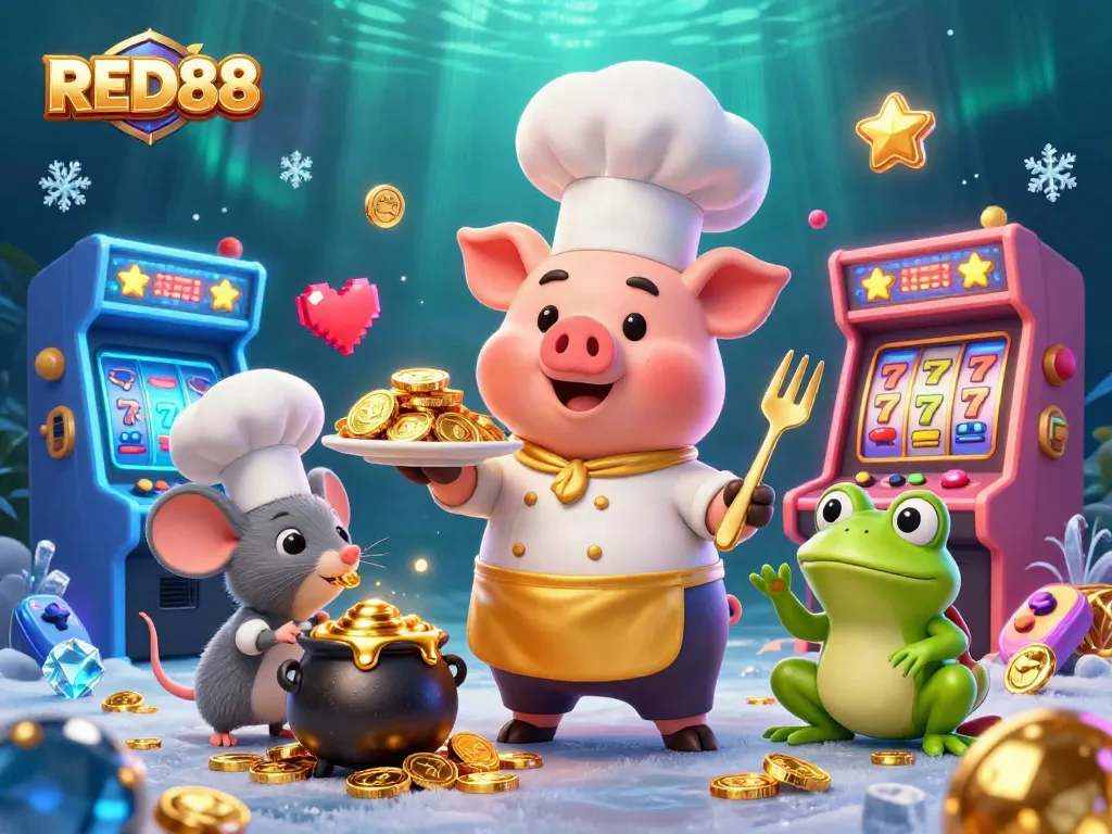 Experience the excitement at RED88 Casino with vibrant 3D characters and dynamic gaming elements.