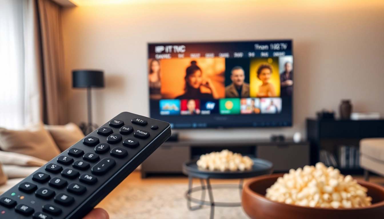 Watch iron iptv with a stylish remote in a cozy living room setting, inviting entertainment experiences.