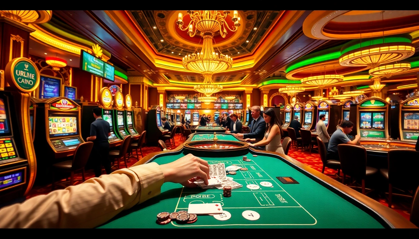 Experience the excitement of gambling at Trang Chủ QQ88 with vibrant casino tables and games.