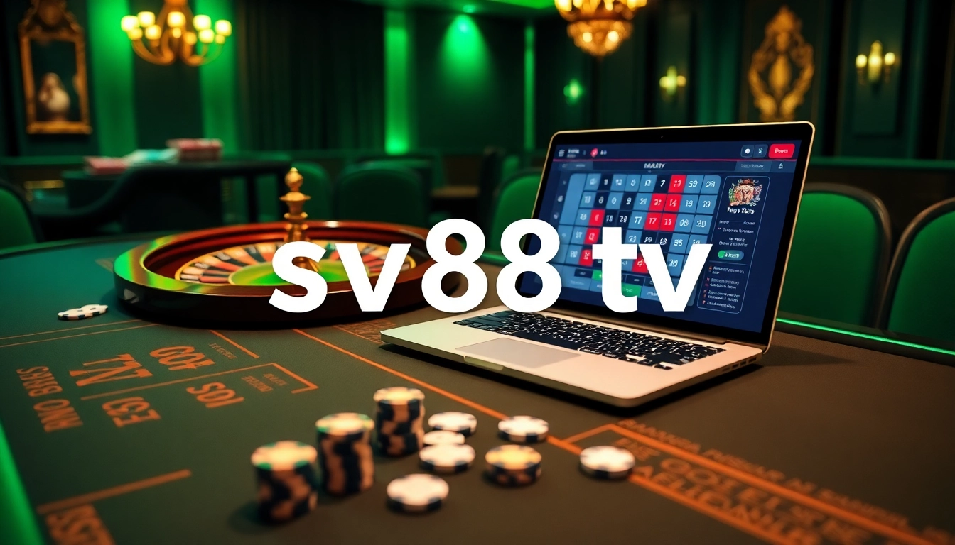 Experience the thrill of sv88 tv with an exciting online casino setup featuring roulette and poker chips.