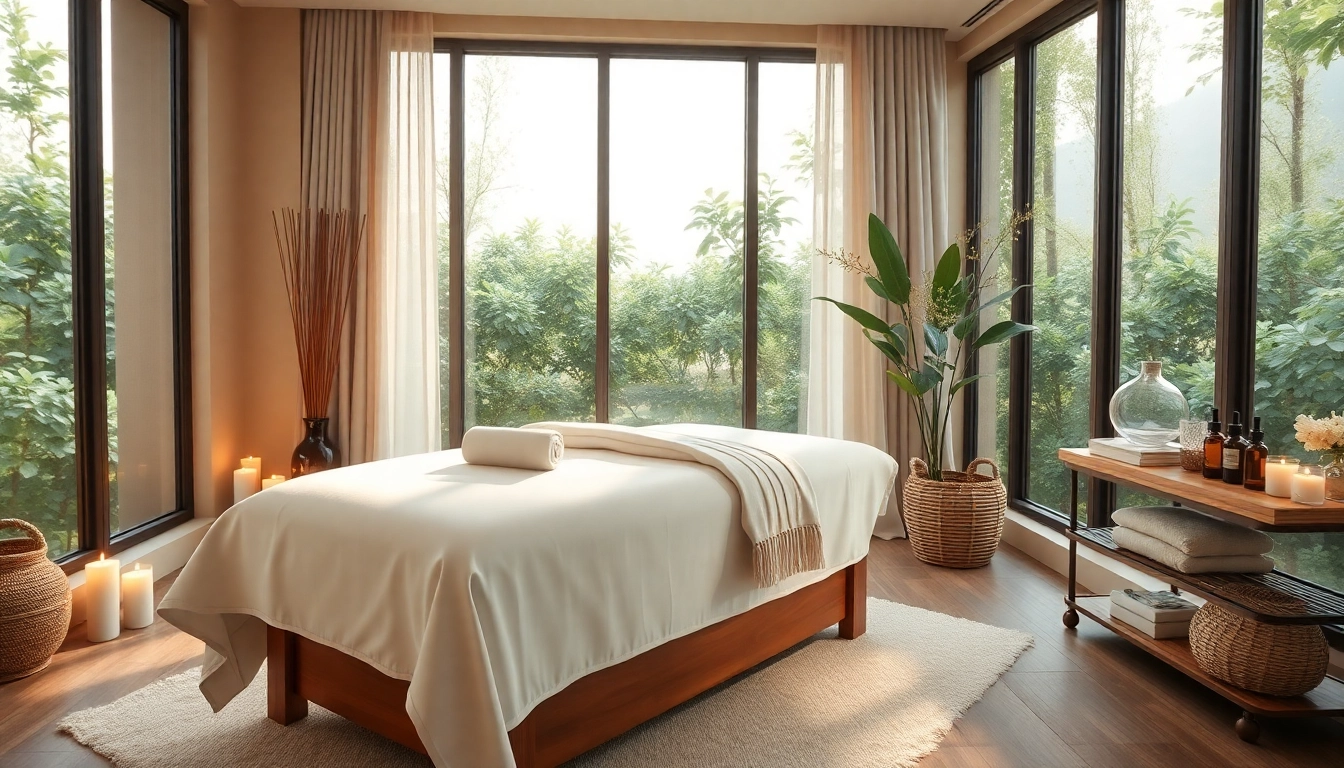 Spa Ads showcasing a tranquil massage room with natural light and serene decor.