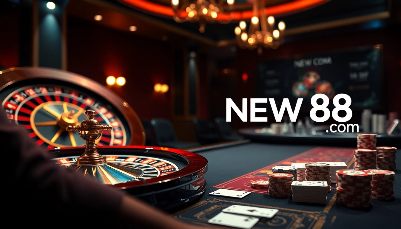 Experience the excitement of betting at NEW88 com with vibrant casino tables and professional card games.
