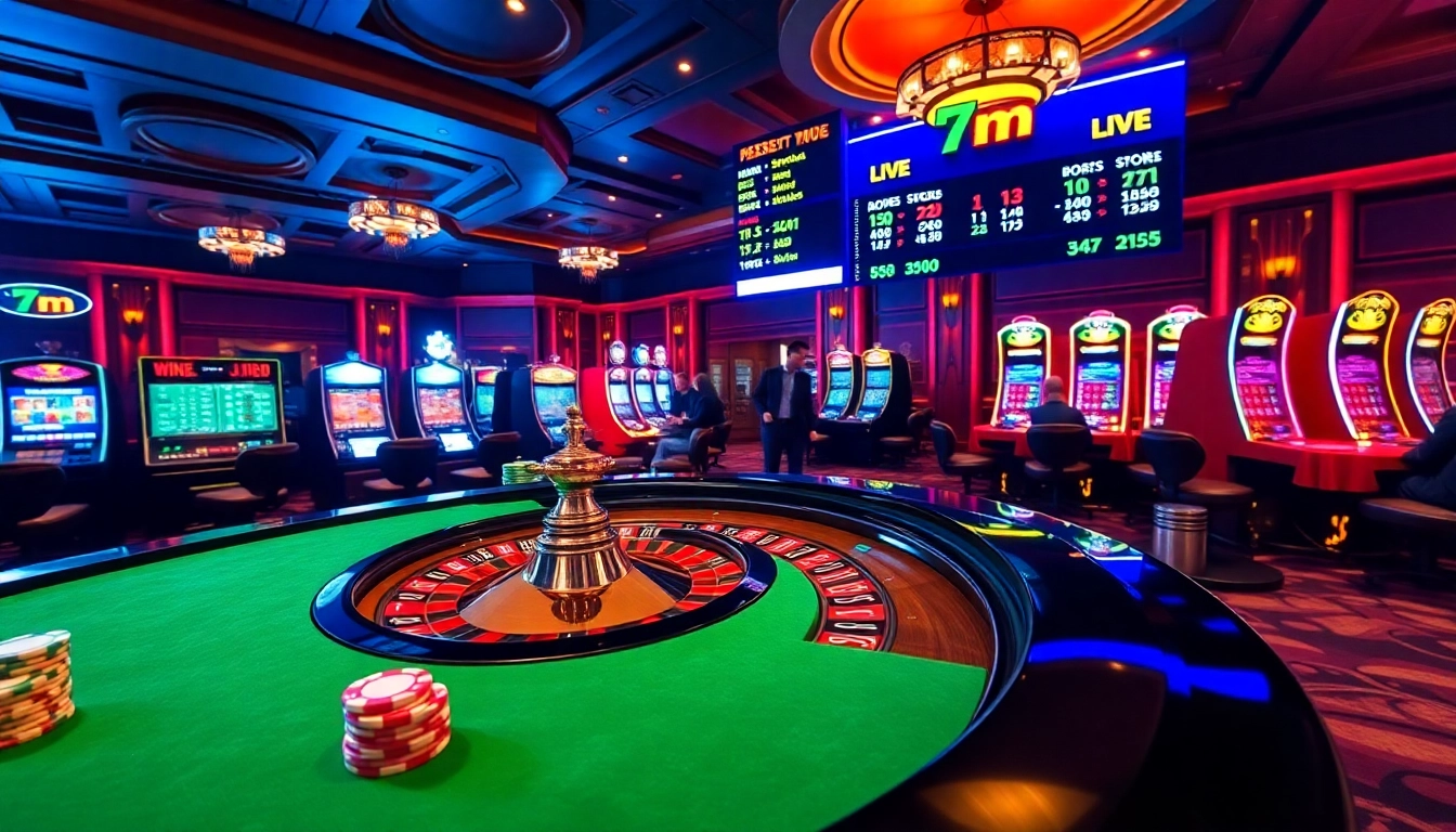 Experience the excitement of 7m with vibrant casino games like roulette and slot machines.