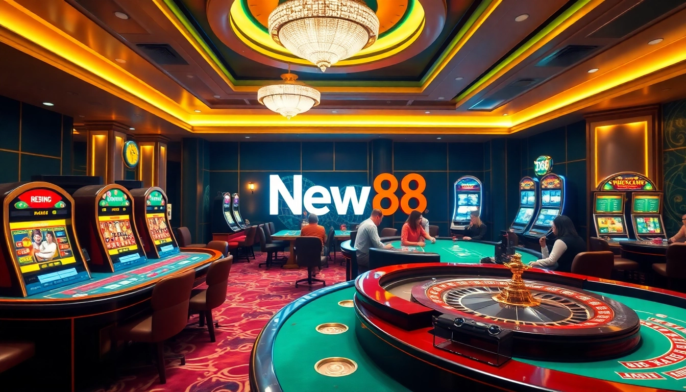 Experience thrilling gameplay at new88's vibrant online casino with engaging tables and slot machines.