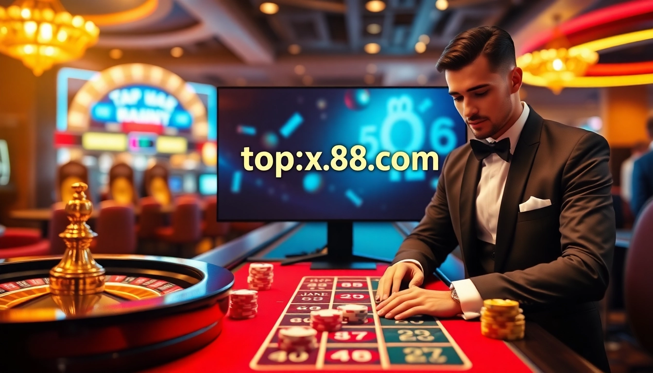 Experience the thrill of betting at https://topxx88.com/ with vibrant casino graphics.