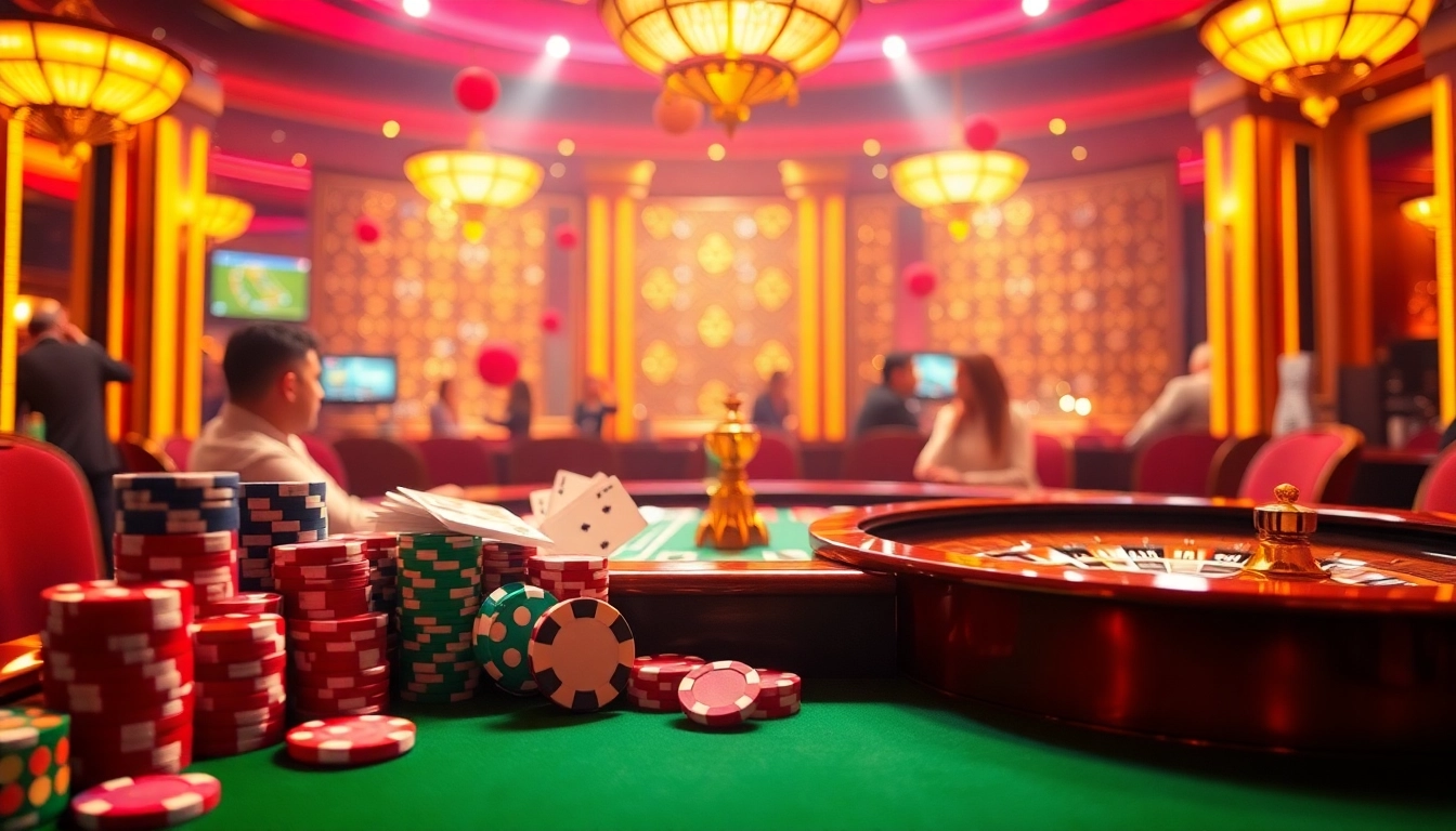 Experience the thrill of gaming at xxx88 with lively players at a casino table.