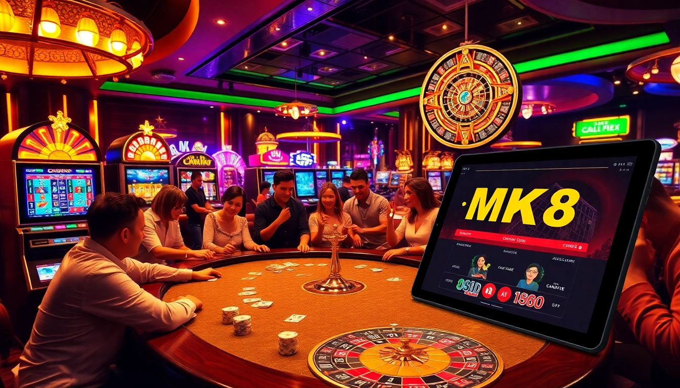 Immersive casino action featuring MK8 with colorful chips and engaging players at tables.