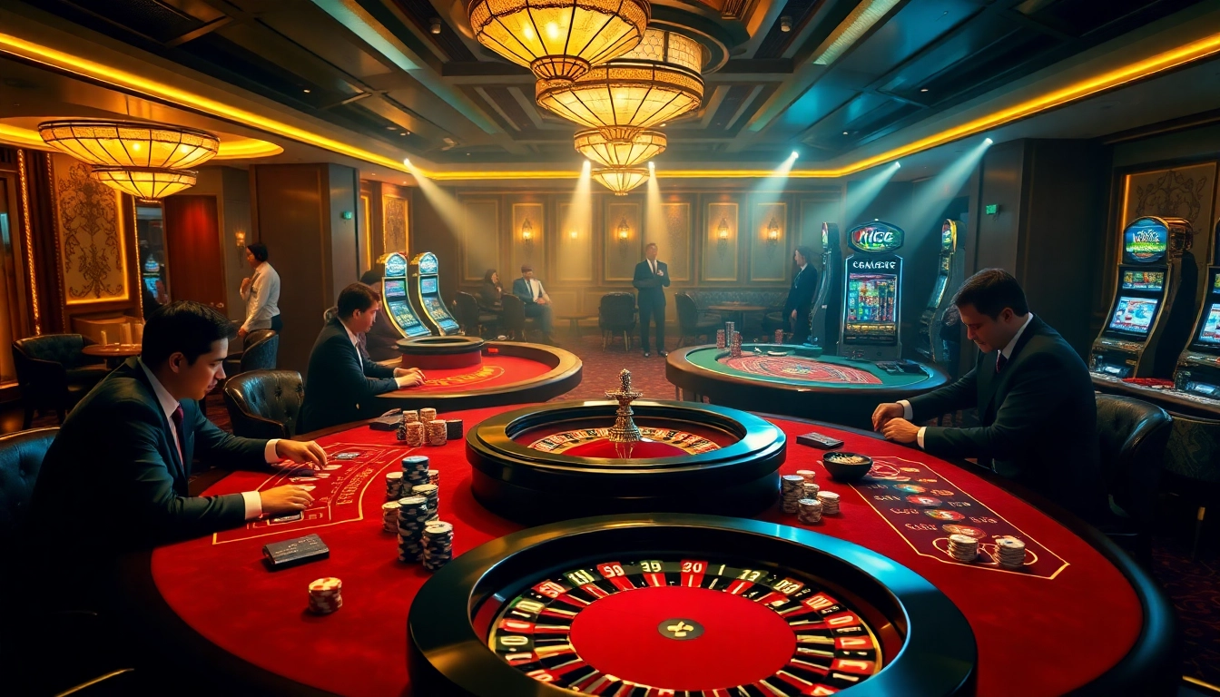 KJC players strategize at luxurious casino tables during an engaging game night.