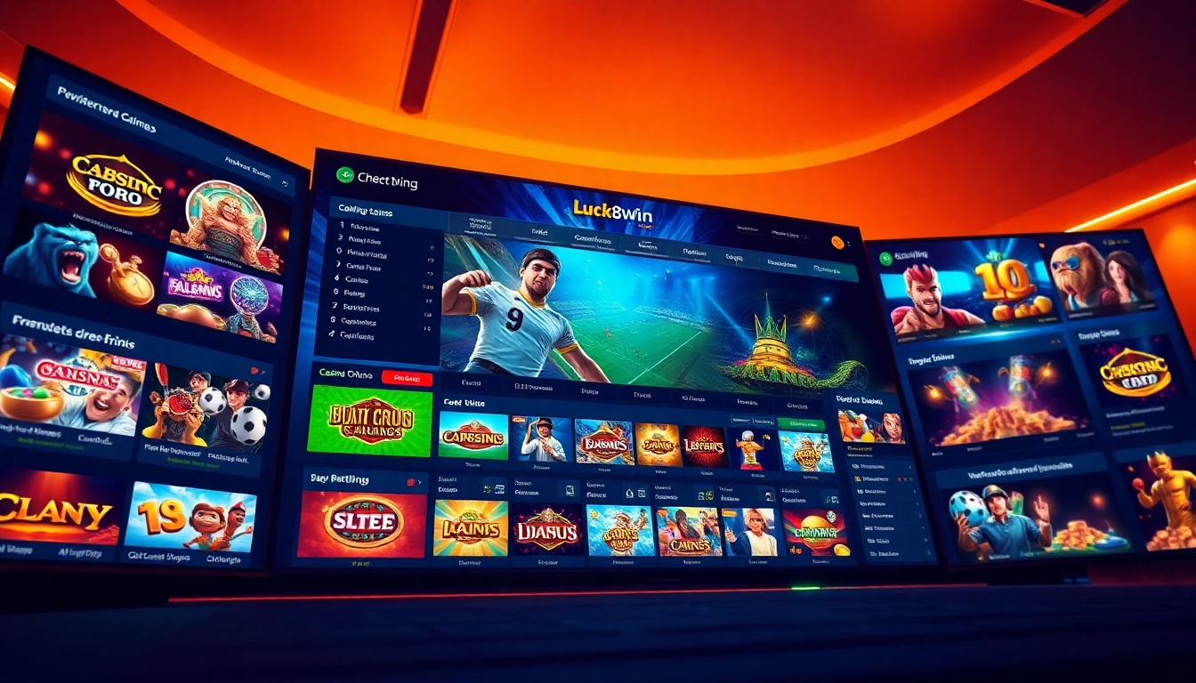 Explore the vibrant online betting interface of luck8win.live, featuring exciting casino and sports betting options.