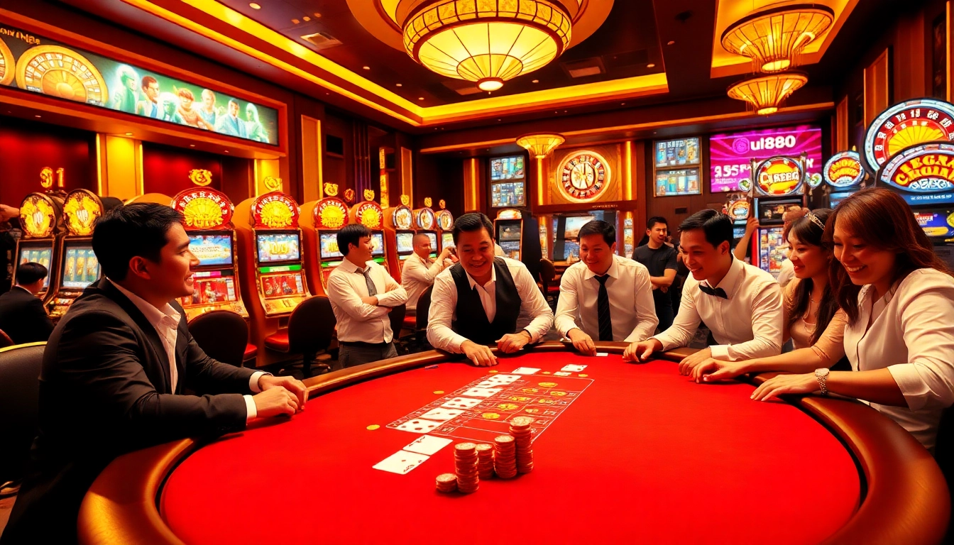 Engage in thrilling gameplay at u888's lavish poker table, showcasing excitement and luxury.