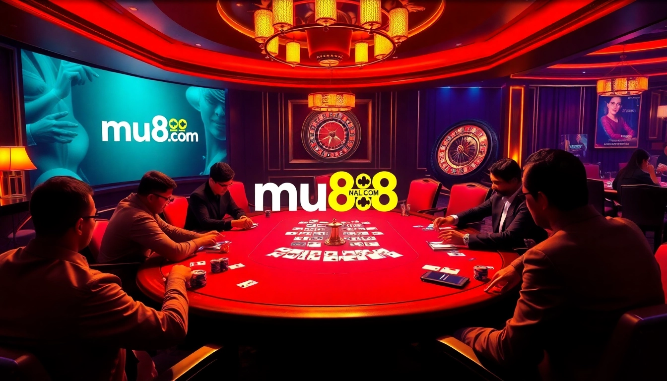 Experience the thrill of winning at mu88 com with players engaged in high-stakes poker.