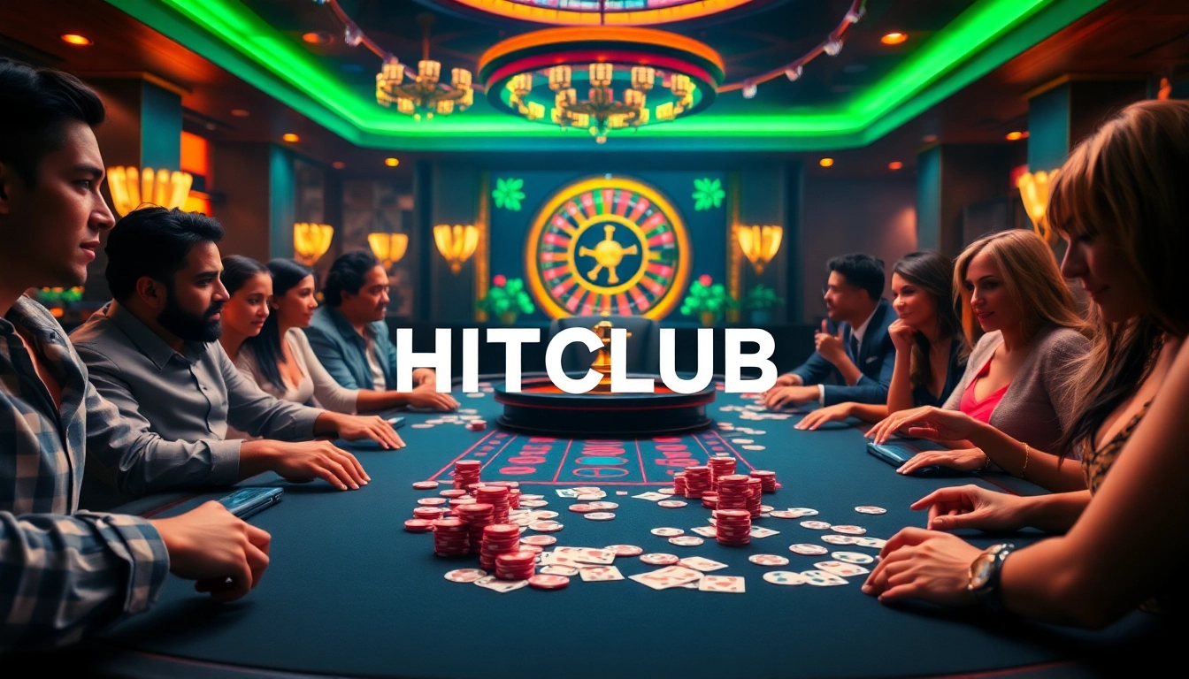 Experience classic excitement at HITCLUB with engaged gamblers at a vibrant casino table.