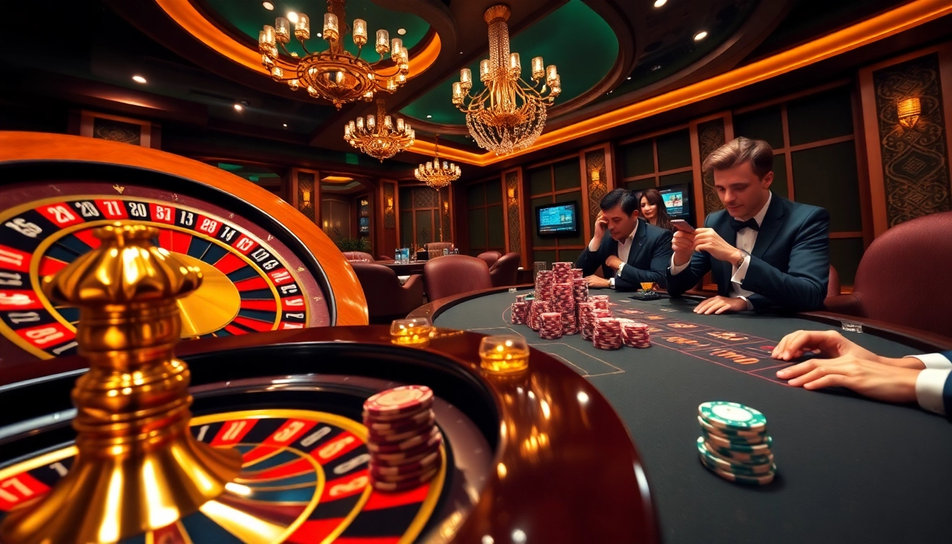 Experience high-stakes gaming action at https://vj88.online/ with roulette wheels and poker tables.